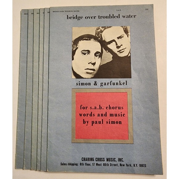 Vintage Sheet Music "Bridge Over Troubled Water" 1970 Paul Simon - 6 Copies - Picture 1 of 2